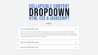FAQ Accordion Drop Down using HTML CSS & JavaScript | Collapsible Content Drop Down JS | #RuncodeNow