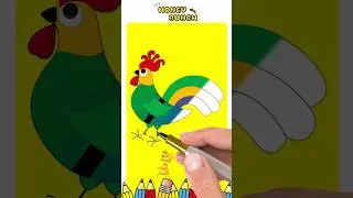 Cute Rooster drawing | How to draw | Easy drawing | Coloring for kids | Shorts