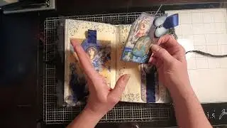 Blues in Lace Junk Journal Flip-thru (Repurposed Book). Find me on Etsy at Terrastake.