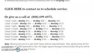 Honolulu House Cleaning Tips:  Services we provide & Cleaning Checklists