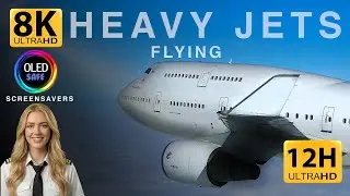 [ 8K ULTRA HD ] 12 HOURS of Flying ✈️ BOEING & AIRBUS AIRLINE | BIG JETS |  TV Screensaver OLED Safe