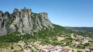 Meteora Greece Sunset with drone