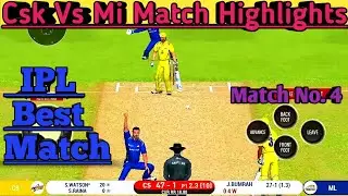 CSK Vs MI IPL Match Highlights | IPL 2020 Highlights | Match No. 4 | Real Cricket 20 Gameplay