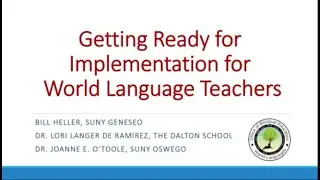 Getting Ready for Implementation for World Language Teachers