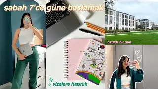 Sabah 7'de başlayan verimli bir günüm || okul, vizeler, dışarda ders