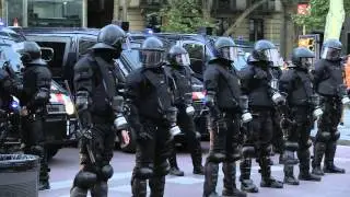 Can Vies: Manif 31-5-14 'Si s'acosten a la l&iacute;nia policial farem servir els gasos. I tot canvia'