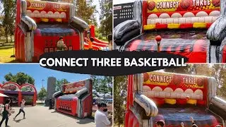 Connect 3 Basketball Game 🏀🏀🏀 Inflatable Safe for Schools, Corporate Picnics, Team Building Sports