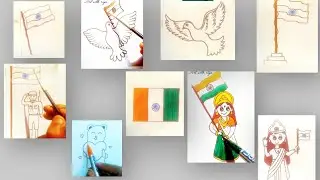 11 different types of Indian flag drawing 🇮🇳 for beginners #shortvideo #indianflagdrawing 