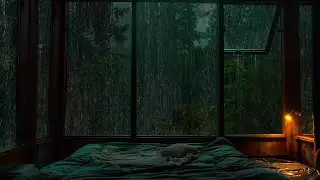 Soothing Forest Rain Sounds 🌧 Fall Asleep Fast and Relax Deeply with Rain on Window