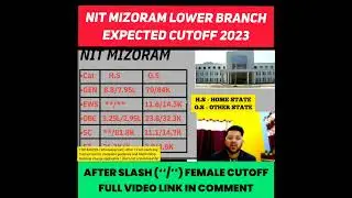 NIT MIZORAM LOWER BRANCH EXPECTED CUTOFF 2023 #shorts #josaa2023 #expectedcutoff
