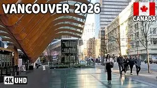 🇨🇦 【4K】☀️ Downtown Vancouver BC, Canada. February 2026. Relaxing Walk. Go Pro Hero 13.