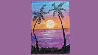 Tramonto Che Vorrei &ndash; Palme, Mare Viola e Pace Assoluta 🎨🌅