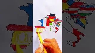 Draw Flag Map of Spain 🇪🇸 #spain