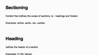 Content Models in HTML5