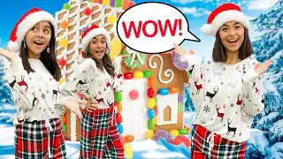 Living In A Life Size Gingerbread Doll House for 24 Hours : Christmas 2020