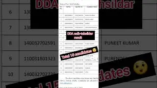 DDA naib-tehsildar result out #dda #result #informationbulletin