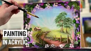 Как нарисовать красивую проселочную дорогу акрилом 🎨 шаг за шагом!