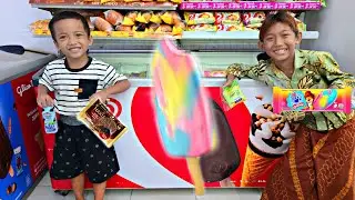 DRAMA MAKAN ES KRIM PADDLE POP RAINBOW,ES KRIM HAKU IKAN,CIMORY YOGURT DRINK,SARI ROTI