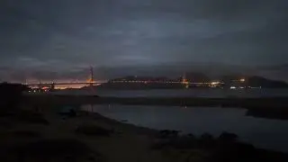 Golden Gate Bridge view at night.