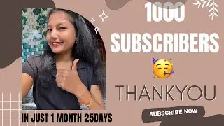 1000 Subscribers Complete in 1 Month 25Days 🎉 | Thank You YouTube Family|🥹🥳#trending#viral #youtube 
