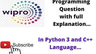 Latest Wipro Programming Question || solution in C++ and Python Language || Placement Preparation