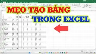 C&aacute;ch tạo bảng trong Excel 2010, 2016, 2019, 2021