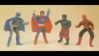 Vintage MEGO Toy Commercial Featuring Superman and Batman Spider Man and Hulk Over 7 Inches Tall