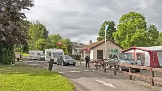The drive through Moffat into the Moffat Camping and Caravan club site.