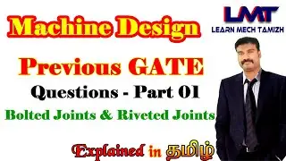 Machine Design for GATE 2020/ GATE Question Part 01/Bolted and Riveted Joints/Explained in Tamil.