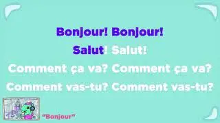 Beginner French For Greeting People Sing Along Song   BASHO & FRIENDS 4k Learning   Bonjour   Hello