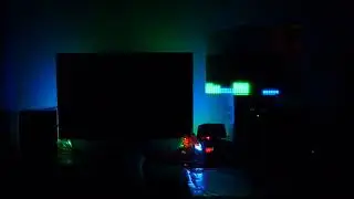 spectrogram on a 32x16 LED matrix + LED strip + lyrics