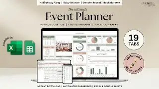 Ultimate Event Planner Spreadsheet - Guest list - Seating plan - Vendor's choice - Event budget