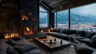 Serene Winter Night Ambience &ndash; Fireplace and Gentle Snow Sounds for Peaceful Deep Sleep 🌨️