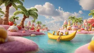 Row Row Your Banana Boat Through Strawberry Seas | Fun Fruit & Sea Song for Kids | Nursery Rhymes