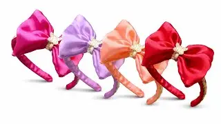 Beautiful satin bow hair band making at home |easy DIY hair band craft tutorial. 🥰