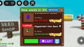 Grow a Garden Roblox : Peppermint Vine Seed #youtube #youtuber #roblox #growagarden 