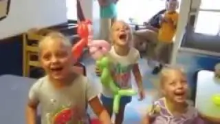 Silly Jilly the Balloon Artist Makes These Girls Laugh at Serendipity Ice Cream