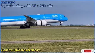 Beautiful KLM 787-9 WHEELIE Landing on Polderbaan at Amsterdam Schiphol Airport 🇳🇱