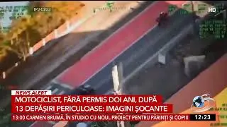Motociclist, fără permis doi ani, după 13 depășiri periculoase