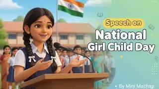 Speech on National Girl Child Day 👧🇮🇳 | Kids School Speech | Mini Machas
