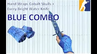 Hand Wraps Cobalt Skulls + All Bright Water Knife | BLUE COMBO | CS2 Showcase