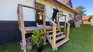 Building a Larch Deck Entrance for Our Barn Restaurant