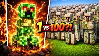 1 Creeper Vs 100 Iron Golems
