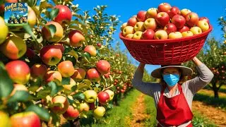 Apple Farming - Apple Harvesting & Apple Juice Prosessed in Factory 🍎 | Agriculture Technology