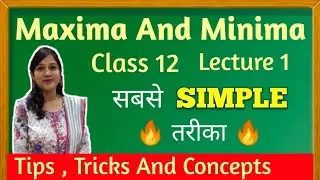 Applications of Derivatives Class12 Ex4.3Q1Maxima  Minima Maharashtra  #Commercemaths#maxima#minima