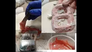 Scootacar number plate repair using resin and a clay mould