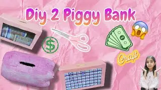 Diy 2 Beautiful Piggy Bank idea💡 | 😱😱 Piggy bank with old Bottle and Box | Ambica's Art File