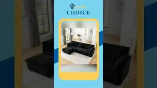 Modern Home Living Room L-Shaped Sectional Sofa Couches with Ottoman, Convertible Oversized 4 Sea...