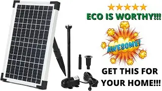 ECO-WORTHY Solar Fountain Water Pump Kit 12 W, 196GPH+ 12 Watt REVIEW!!!
