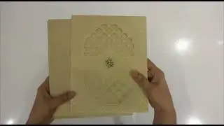 Classic gold wedding invitation with cutwork
